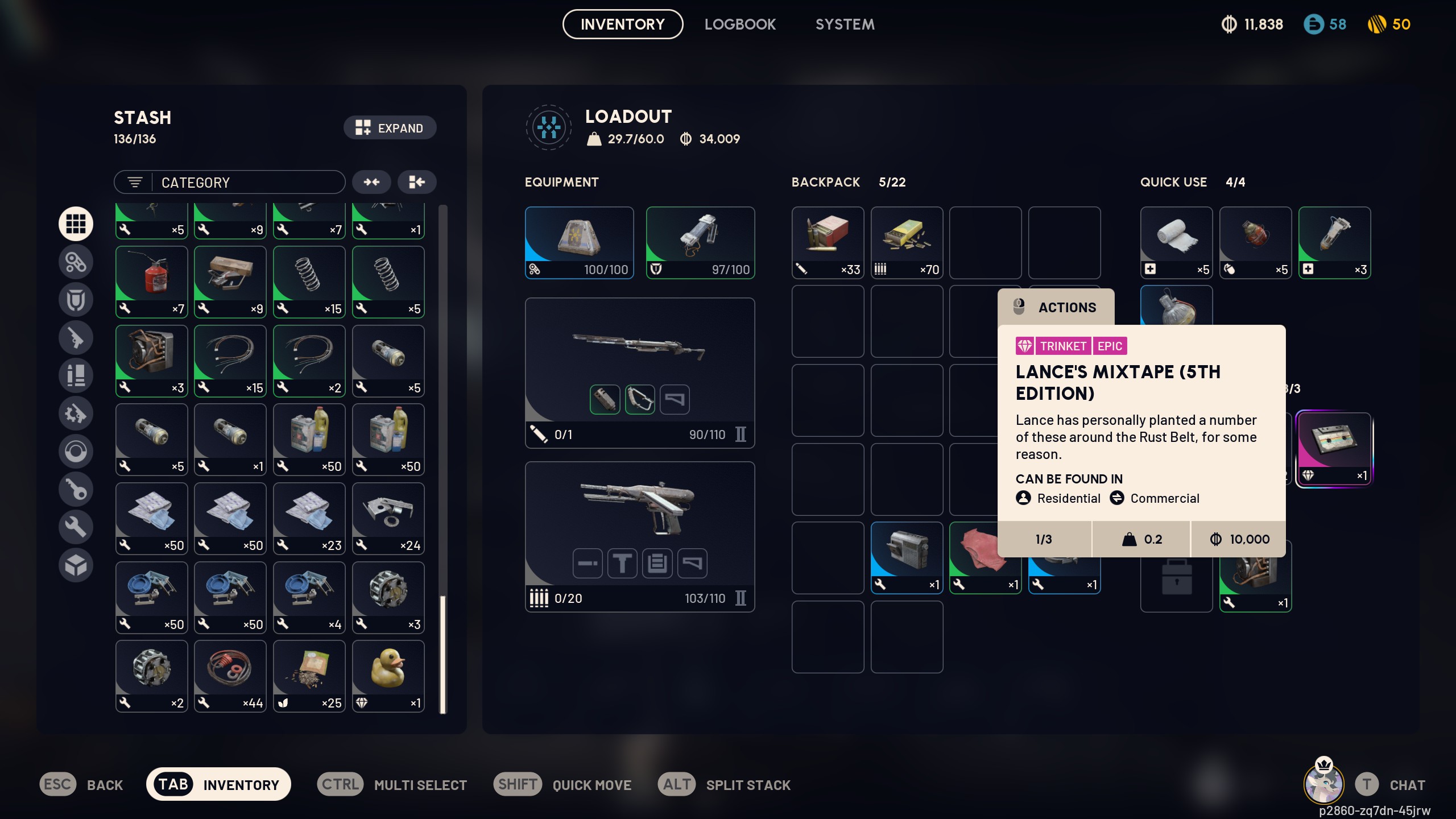 Screenshot of the arc raiders mix tape item.